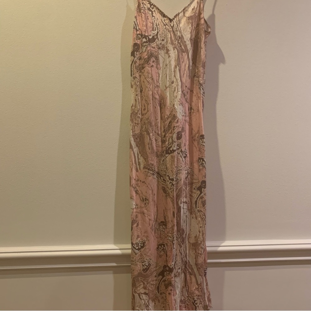 GINIA SILK  blend Slip Nightgown Marble design US 10